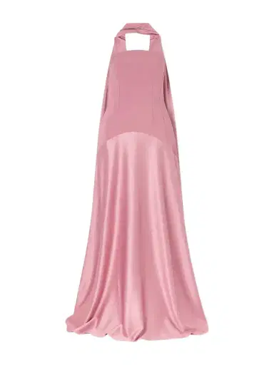 Solace London Mae Scarf-detailed Satin-trimmed Crepe Gown | Thumbnail 1 Solace London Mae Scarf-detailed Satin-trimmed Crepe Gown | Thumbnail 1