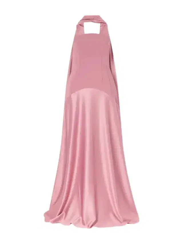 Solace London Mae Scarf-detailed Satin-trimmed Crepe Gown