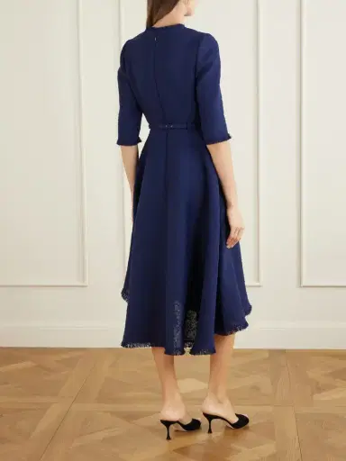 Oscar de la Renta Embellished Tweed Midi Dress | Thumbnail 3 Oscar de la Renta Embellished Tweed Midi Dress | Thumbnail 3