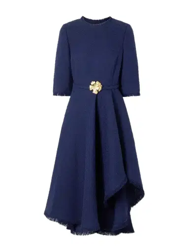 Oscar de la Renta Embellished Tweed Midi Dress | Thumbnail 1 Oscar de la Renta Embellished Tweed Midi Dress | Thumbnail 1