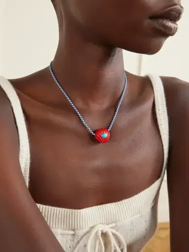 Lizzie Fortunato Kai Gold-plated Resin, Turquoise And Chord Necklace | Thumbnail 2