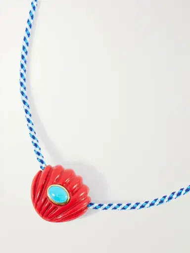 Lizzie Fortunato Kai Gold-plated Resin, Turquoise And Chord Necklace | Thumbnail 4