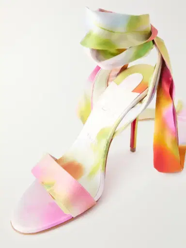 Christian Louboutin Miss Z 100 Printed Satin Sandals | Thumbnail 5