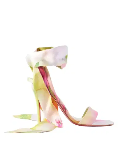 Christian Louboutin Miss Z 100 Printed Satin Sandals | Thumbnail 1