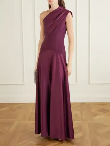 Solace London Gabriela Pleated Satin Gown | Thumbnail 2