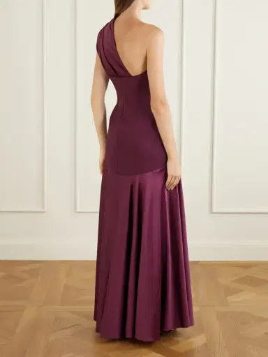 Solace London Gabriela Pleated Satin Gown | Thumbnail 3