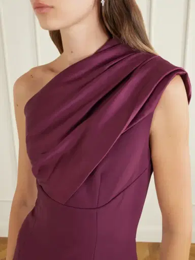 Solace London Gabriela Pleated Satin Gown | Thumbnail 4