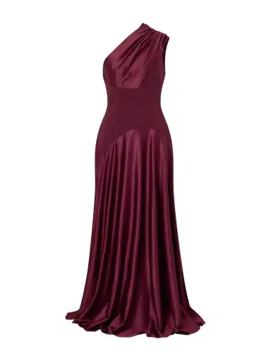 Solace London Gabriela Pleated Satin Gown | Thumbnail 1