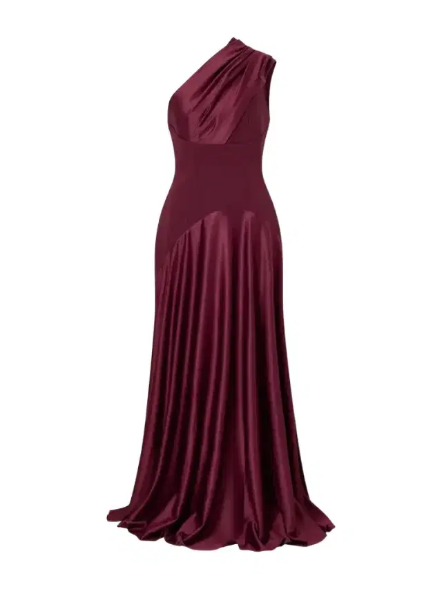 Solace London Gabriela Pleated Satin Gown