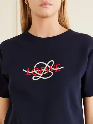 Loewe Anagram-embroidered Cotton-blend T-shirt | Thumbnail 4 Loewe Anagram-embroidered Cotton-blend T-shirt | Thumbnail 4