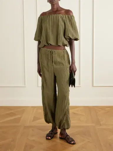 Simkhai Freya Tapered Crepon Parachute Pants | Thumbnail 2 Simkhai Freya Tapered Crepon Parachute Pants | Thumbnail 2