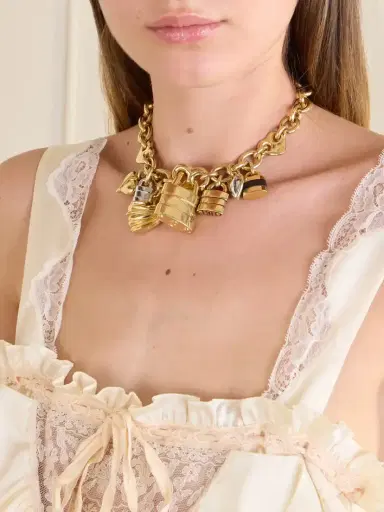 Chloé tone And Leather Necklace | Thumbnail 2 Chloé tone And Leather Necklace | Thumbnail 2