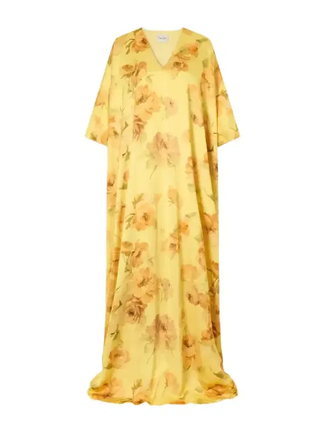 Floral-print Satin Gown