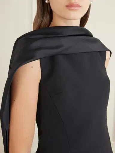 Solace London Annie Scarf-detailed Satin-trimmed Crepe Gown | Thumbnail 4 Solace London Annie Scarf-detailed Satin-trimmed Crepe Gown | Thumbnail 4