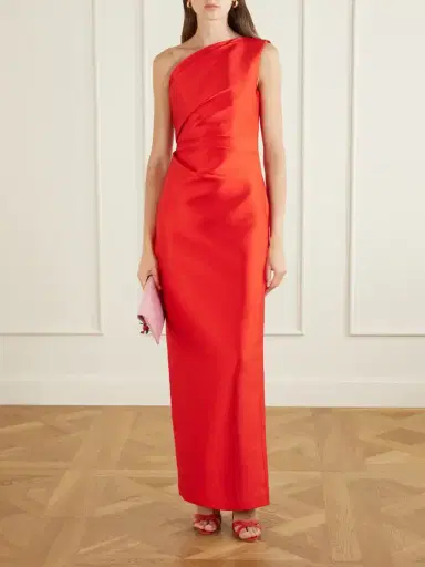 Solace London Kira Gathered Satin-twill Gown | Thumbnail 2