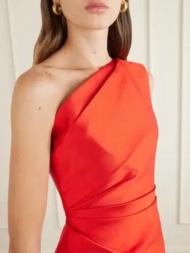 Solace London Kira Gathered Satin-twill Gown | Thumbnail 4