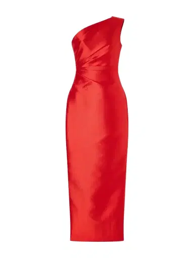 Solace London Kira Gathered Satin-twill Gown | Thumbnail 1