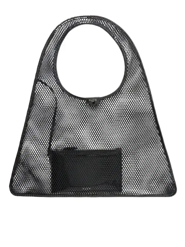 Alaïa Leather-trimmed Crocheted Shoulder Bag