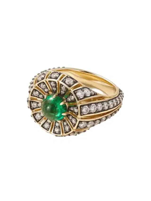 Aurora 14-karat Recycled Gold, Diamond And Emerald Ring