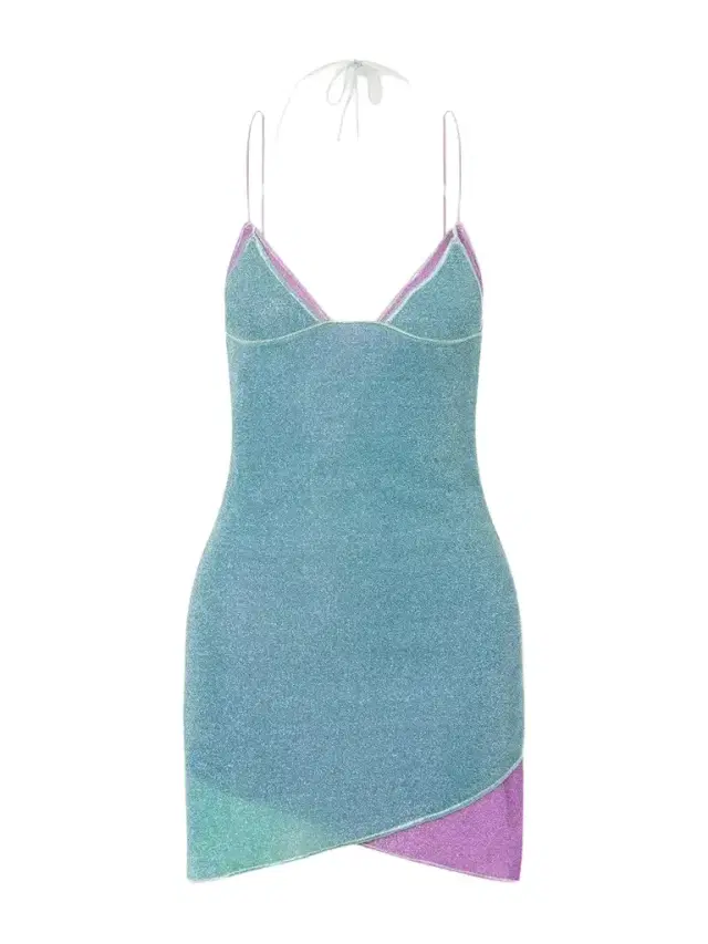 Oséree Lumiere Double Metallic Lurex Mini Dress