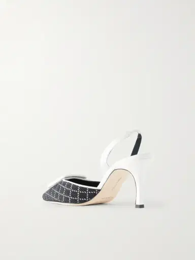 Manolo Blahnik Mayslibi 70 Woven Leather Slingback Pumps | Thumbnail 3