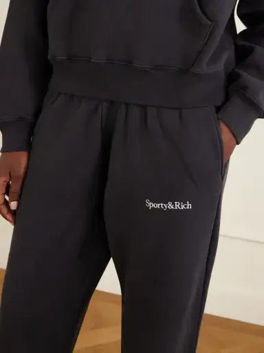 Sporty & Rich Logo-embroidered Cotton Wide-leg Pants | Thumbnail 5 Sporty & Rich Logo-embroidered Cotton Wide-leg Pants | Thumbnail 5