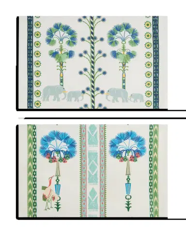Emporio Sirenuse Elephant Family 2 placemats Heron/Elephant 30x48 cm | Thumbnail 1