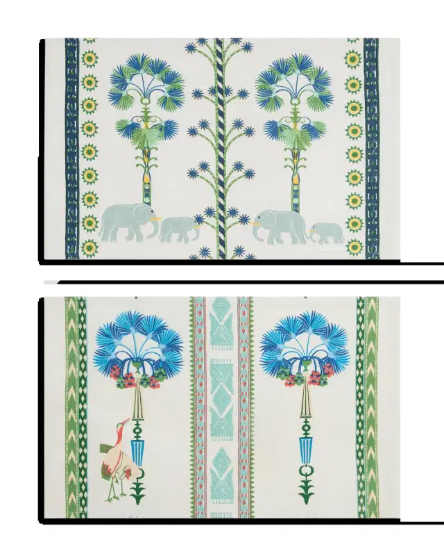 Emporio Sirenuse Elephant Family 2 placemats Heron/Elephant 30x48 cm