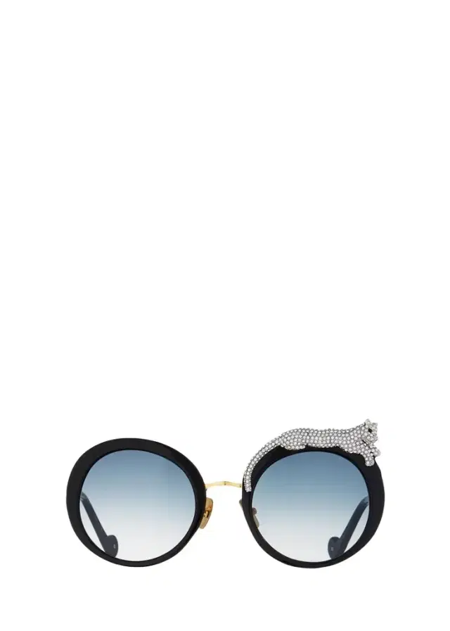 Rose et la Roue Round Crystal-Embellished Leopard Sunglasses