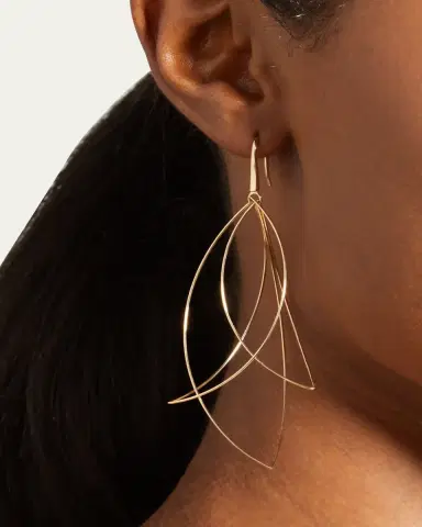 Lana 14K Gold Multi-Curved Wire Marquis Hoop Earrings | Thumbnail 2