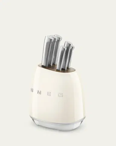 Smeg 7-Piece Knife Block Set, Pastel Blue | Thumbnail 3