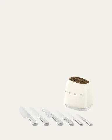 Smeg 7-Piece Knife Block Set, Pastel Blue | Thumbnail 5