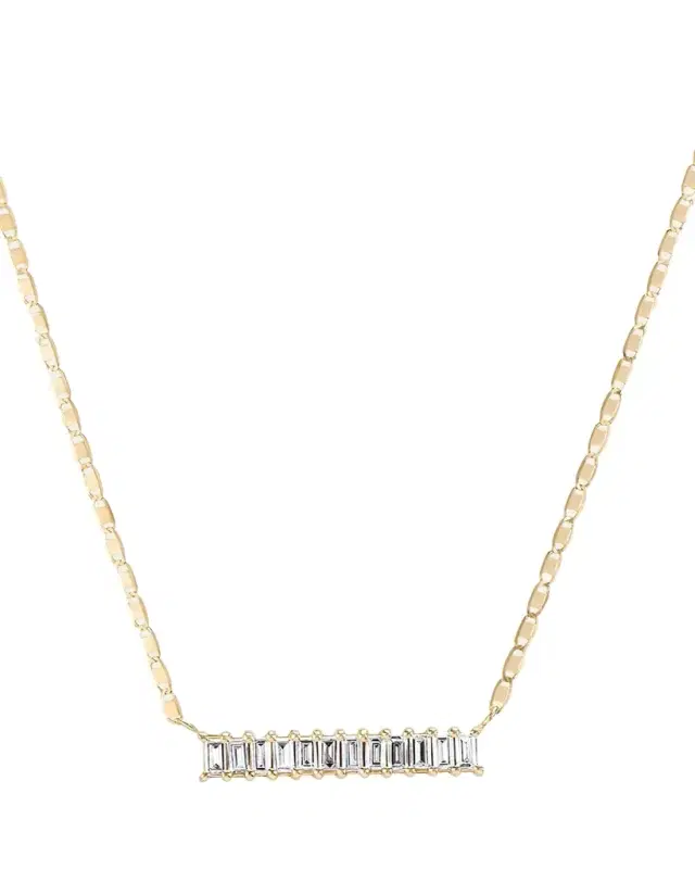 Lana 14K Gold Baguette Diamond Bar Pendant Necklace, 0.33 tcw