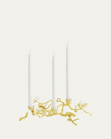 Michael Aram Butterfly Ginkgo White & Gold Low Candleholders | Thumbnail 4 Michael Aram Butterfly Ginkgo White & Gold Low Candleholders | Thumbnail 4