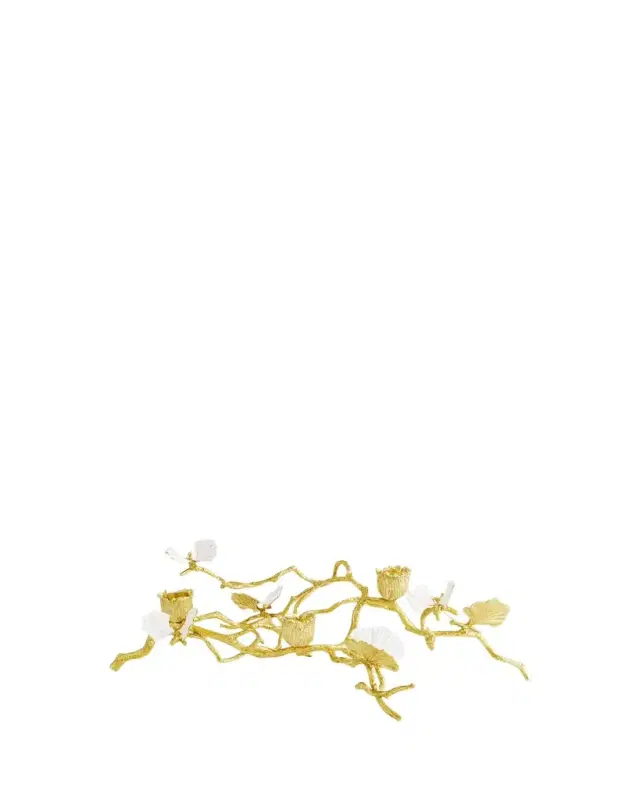 Michael Aram Butterfly Ginkgo White & Gold Low Candleholders