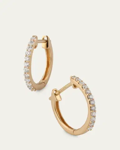 Lana 14K Yellow Gold Mini Flawless Diamond Huggie Earrings | Thumbnail 3
