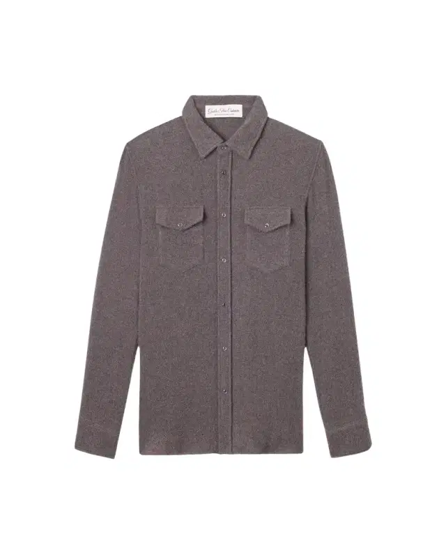 God 's True Cashmere Cashmere Two-Pocket Amethyst Button-Down Shirt