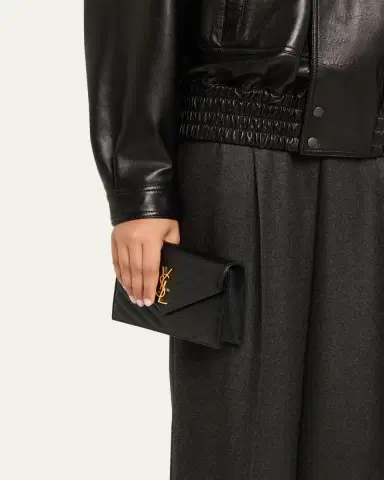 Saint Laurent Envelope Small YSL Wallet on Chain in Grain Leather | Thumbnail 2 Saint Laurent Envelope Small YSL Wallet on Chain in Grain Leather | Thumbnail 2