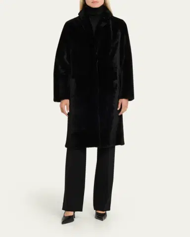 Yves Salomon Ironed Lamb Shearling Coat | Thumbnail 2