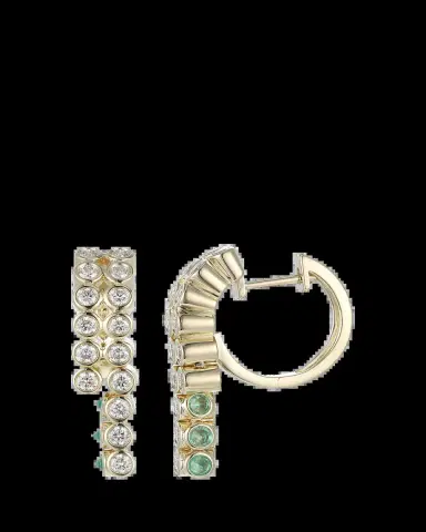 Type Jewelry TUBBO SIDEWAY Emerald and Diamond Earrings | Thumbnail 2 Type Jewelry TUBBO SIDEWAY Emerald and Diamond Earrings | Thumbnail 2