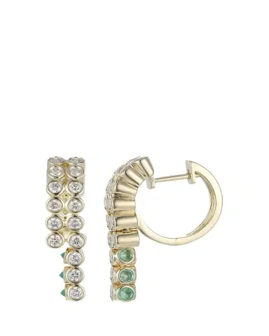 Type Jewelry TUBBO SIDEWAY Emerald and Diamond Earrings | Thumbnail 1 Type Jewelry TUBBO SIDEWAY Emerald and Diamond Earrings | Thumbnail 1