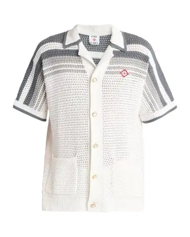 Casablanca Men's Cotton Crochet Short-Sleeve Tennis Shirt | Thumbnail 1