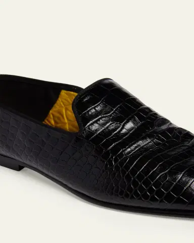 Tom Ford Men's Steven Croc-Effect Leather Slipper Loafers | Thumbnail 5