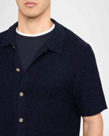Vince Men 's Crochet Button-Down Shirt | Thumbnail 5