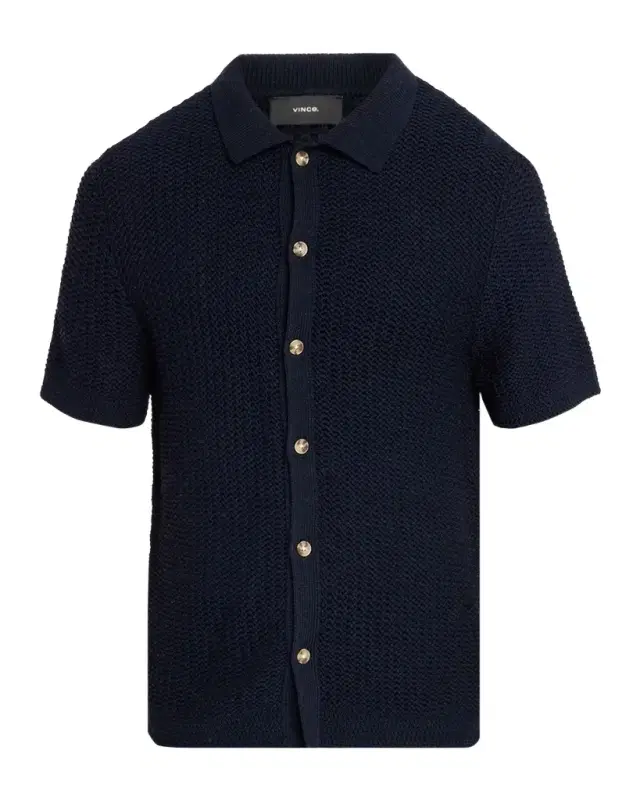Vince Men 's Crochet Button-Down Shirt