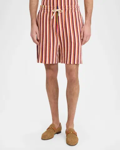 Valentino Garavani Men's Striped Toweling Shorts | Thumbnail 3 Valentino Garavani Men's Striped Toweling Shorts | Thumbnail 3