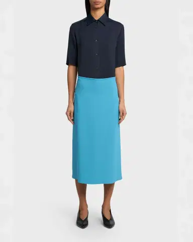 Jil Sander Short-Sleeve Viscose Button-Down Shirt | Thumbnail 2 Jil Sander Short-Sleeve Viscose Button-Down Shirt | Thumbnail 2