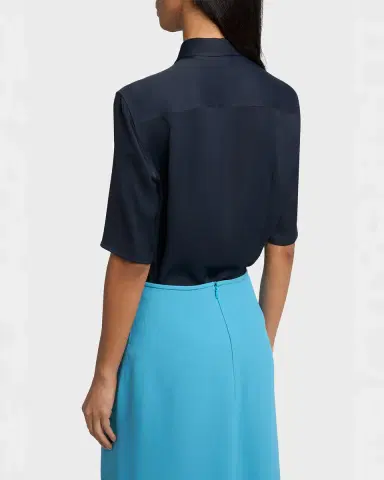 Jil Sander Short-Sleeve Viscose Button-Down Shirt | Thumbnail 3 Jil Sander Short-Sleeve Viscose Button-Down Shirt | Thumbnail 3