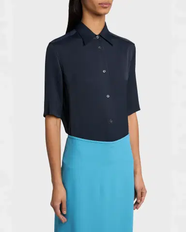 Jil Sander Short-Sleeve Viscose Button-Down Shirt | Thumbnail 4 Jil Sander Short-Sleeve Viscose Button-Down Shirt | Thumbnail 4
