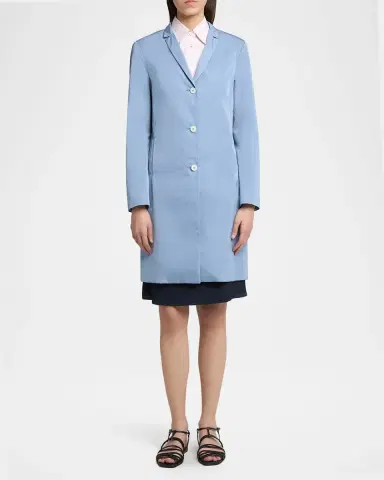 Jil Sander Silk-Blend Single-Breasted Long Coat | Thumbnail 2